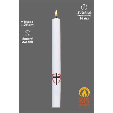Gyertya szív matricával (TGYFK-2622)