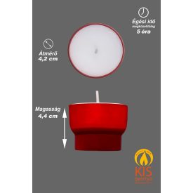   Templomi piros áldozati mécses - minimum rendelés 100db - (TGYPI-4442)