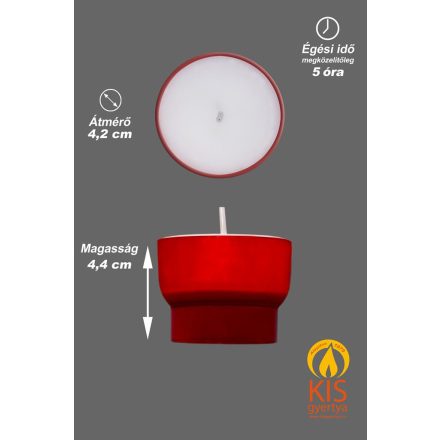 Templomi piros áldozati mécses - minimum rendelés 100db - (TGYPI-4442)